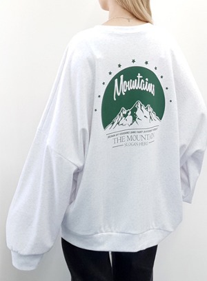 마운틴 오버핏 맨투맨 티셔츠 SUP06